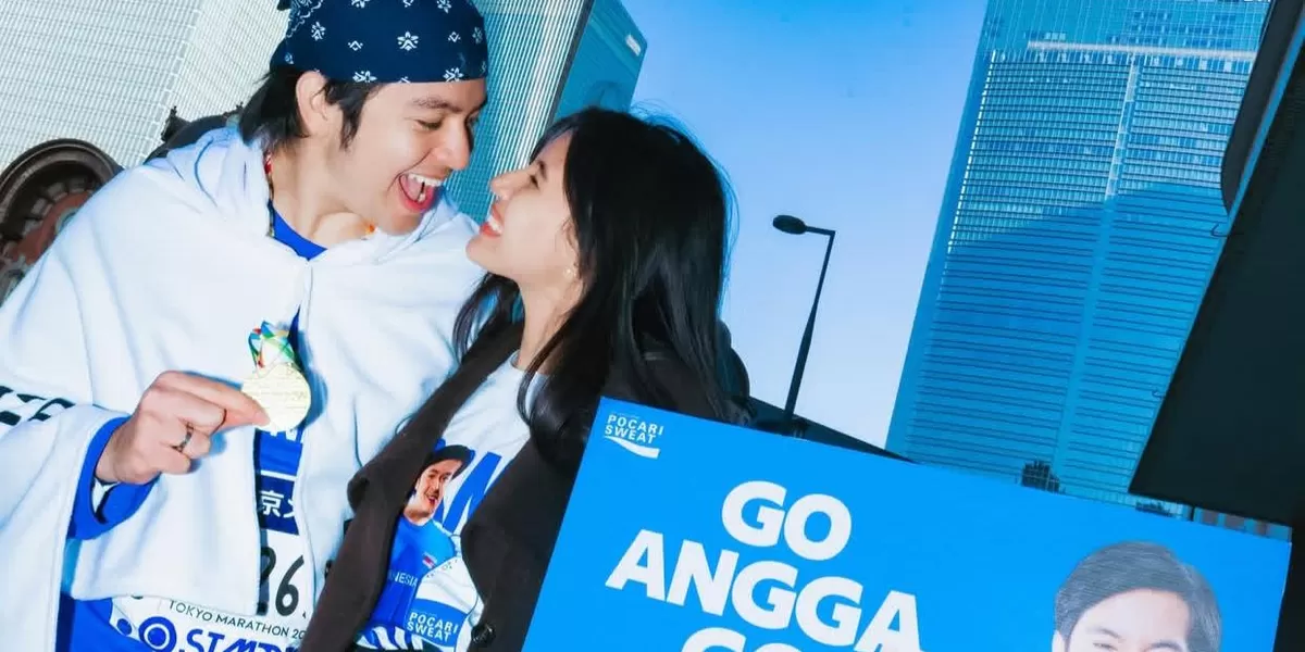 Gaya Bucin Bumil Shenina Cinnamon Dukung Angga Yunanda di Tokyo Marathon: Romansa Manis di Negeri Sakura